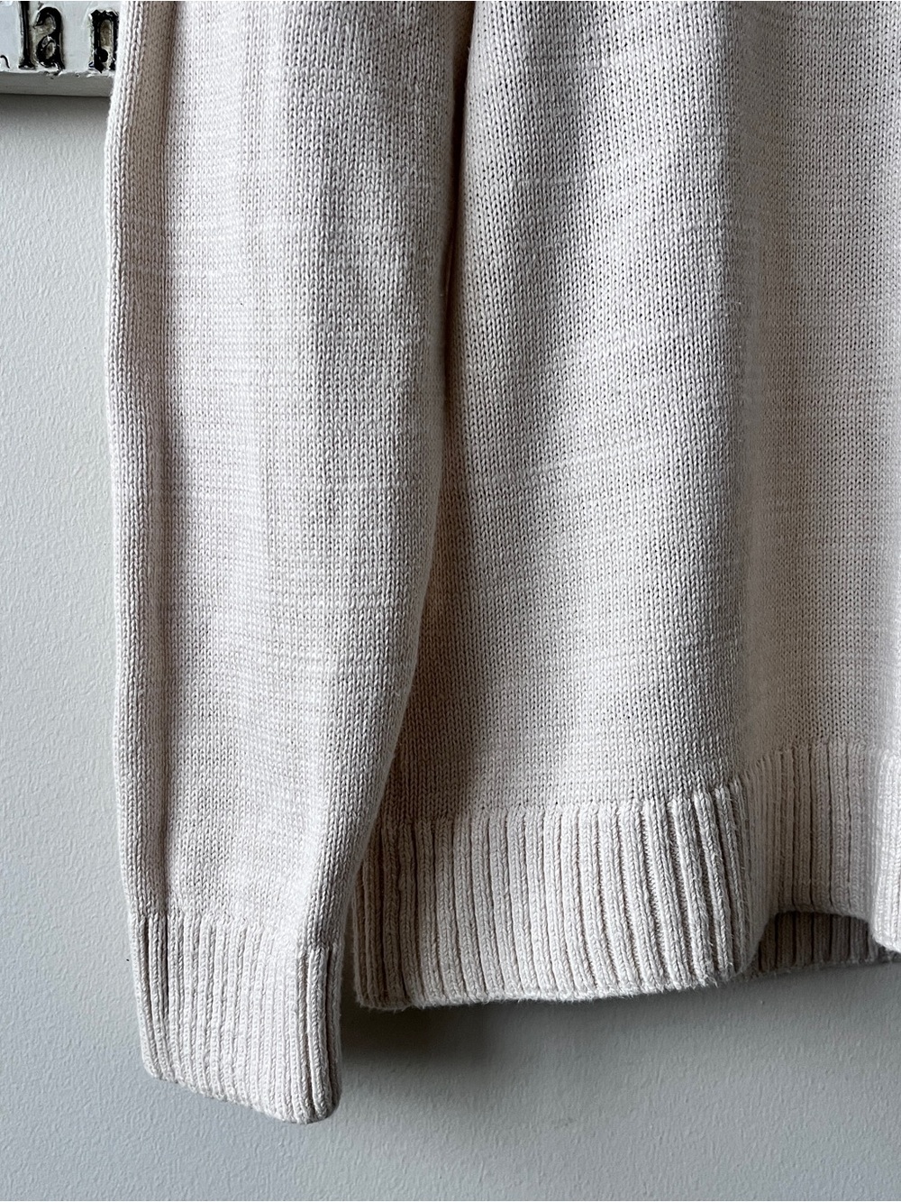 Abercrombie & Fitch Men's 100% Cotton Cream Cable Knit Crew Neck Sweater Size M - Picture 4 of 12